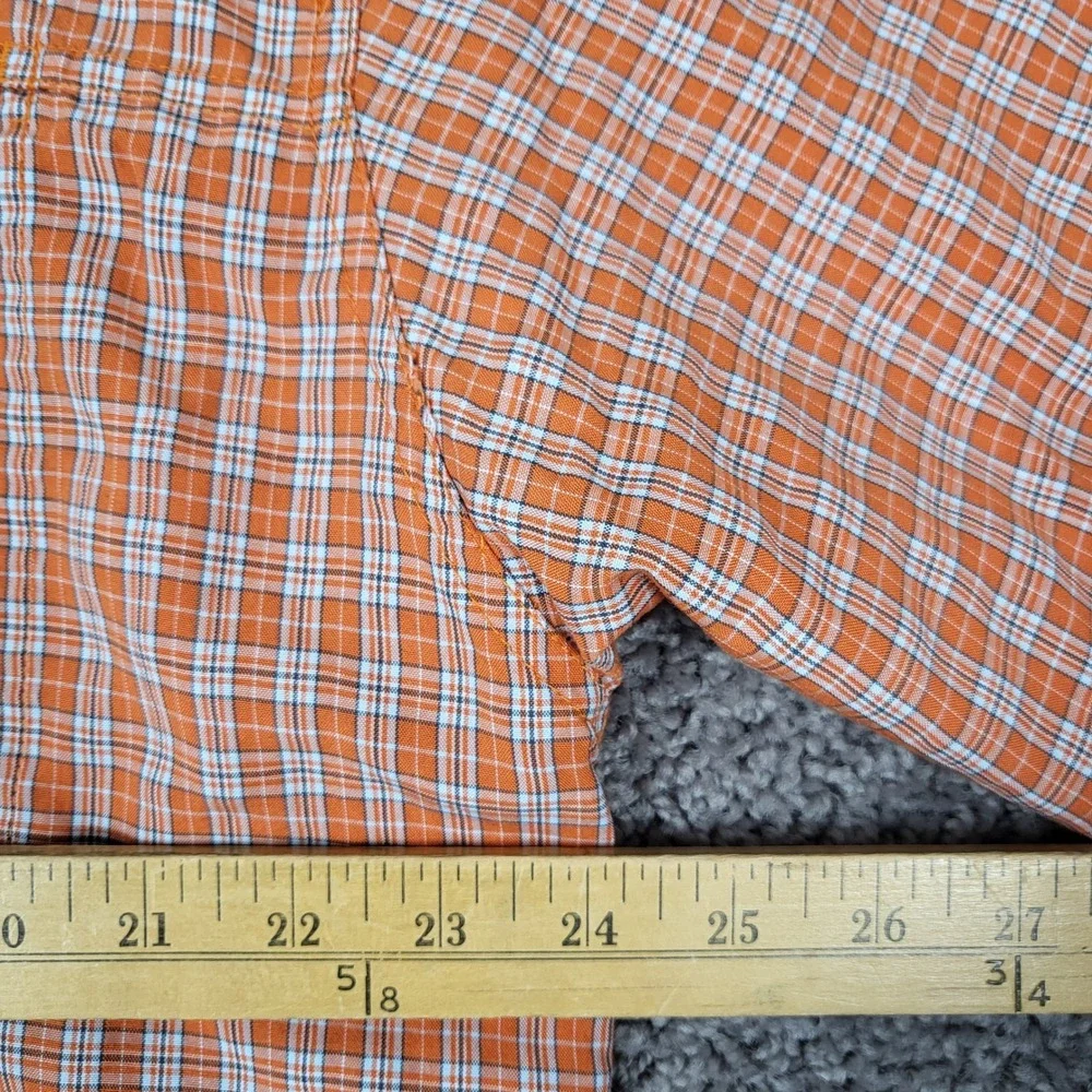 The North Face Shirt Mens XL Orange Plaid Excellent Short Sleeve ANM1 Tactical